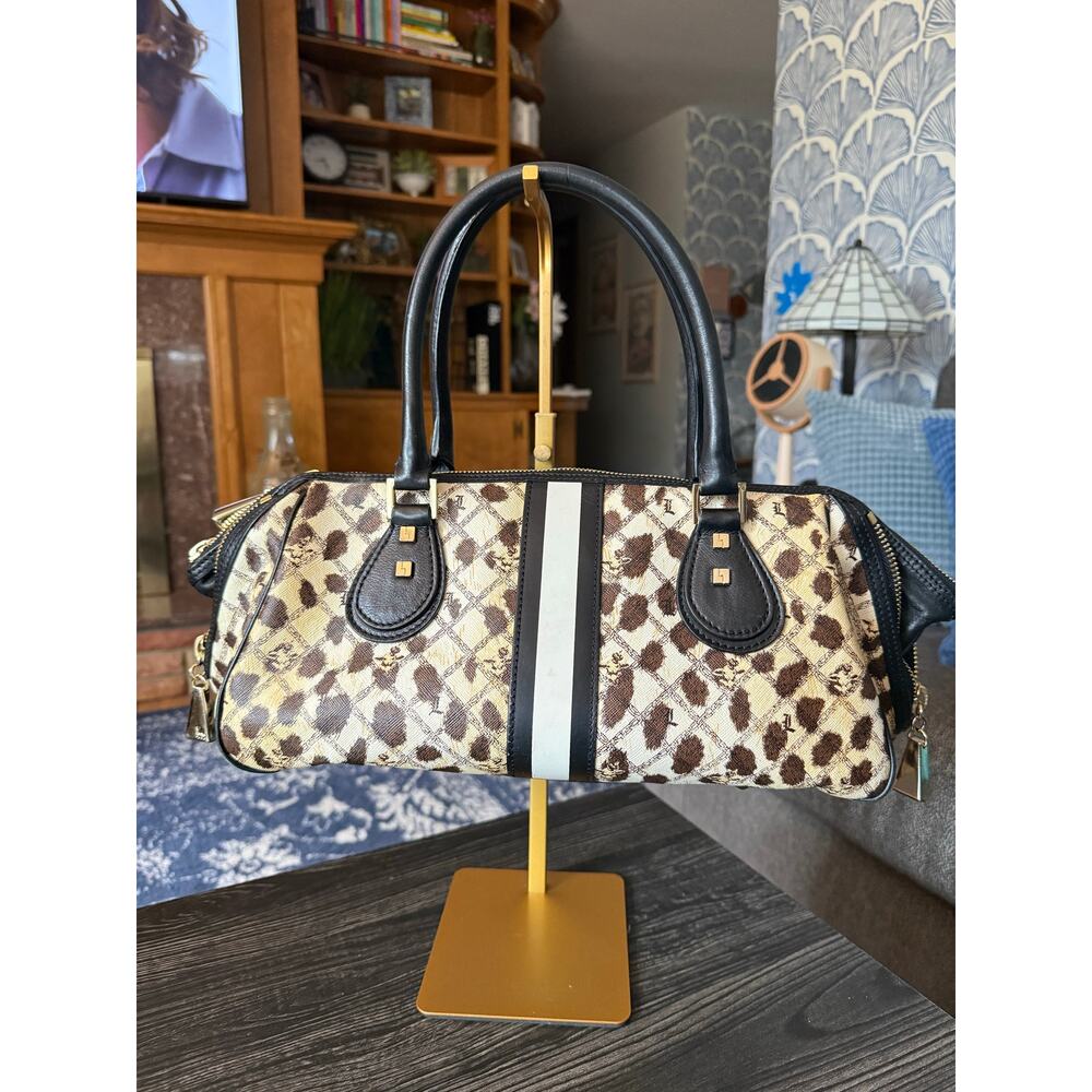 HTF Vintage LAMB Gwen Stefani Top Handle Spotted Leopard Satchel